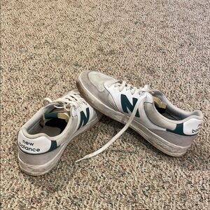 New Balance Grey Beige Sneakers with Retro Design